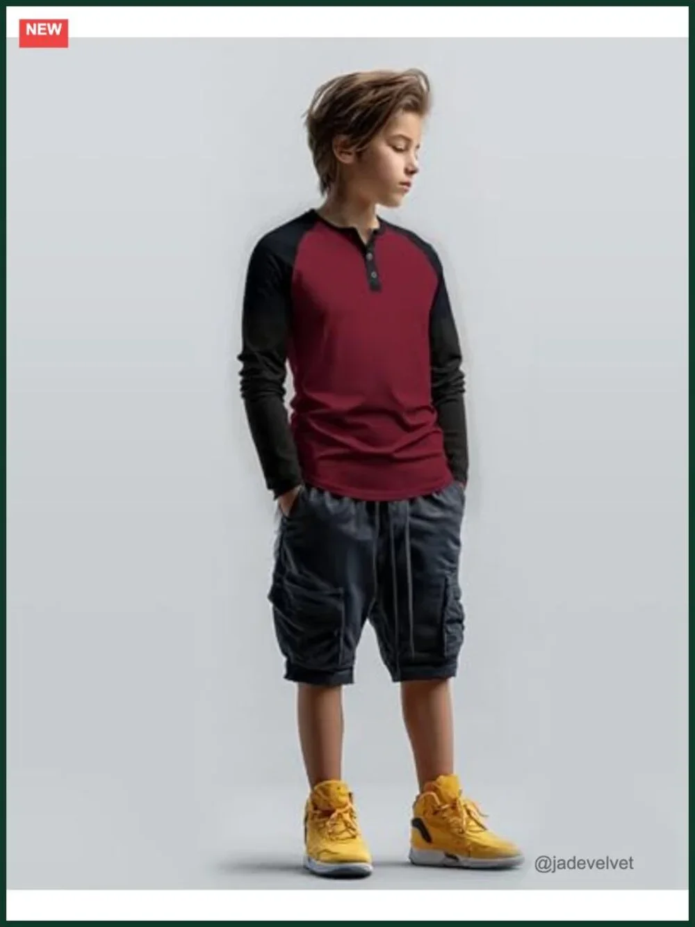3 Pack Boys Long Sleeve Athletic Shirts Henley Baseball Tees
